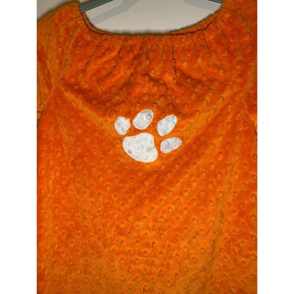 Whimsy Wear Girls Orange Clemson Tigers Dress Fuzzy Velour Size 10 Tiger Paw - Picture 3 of 6